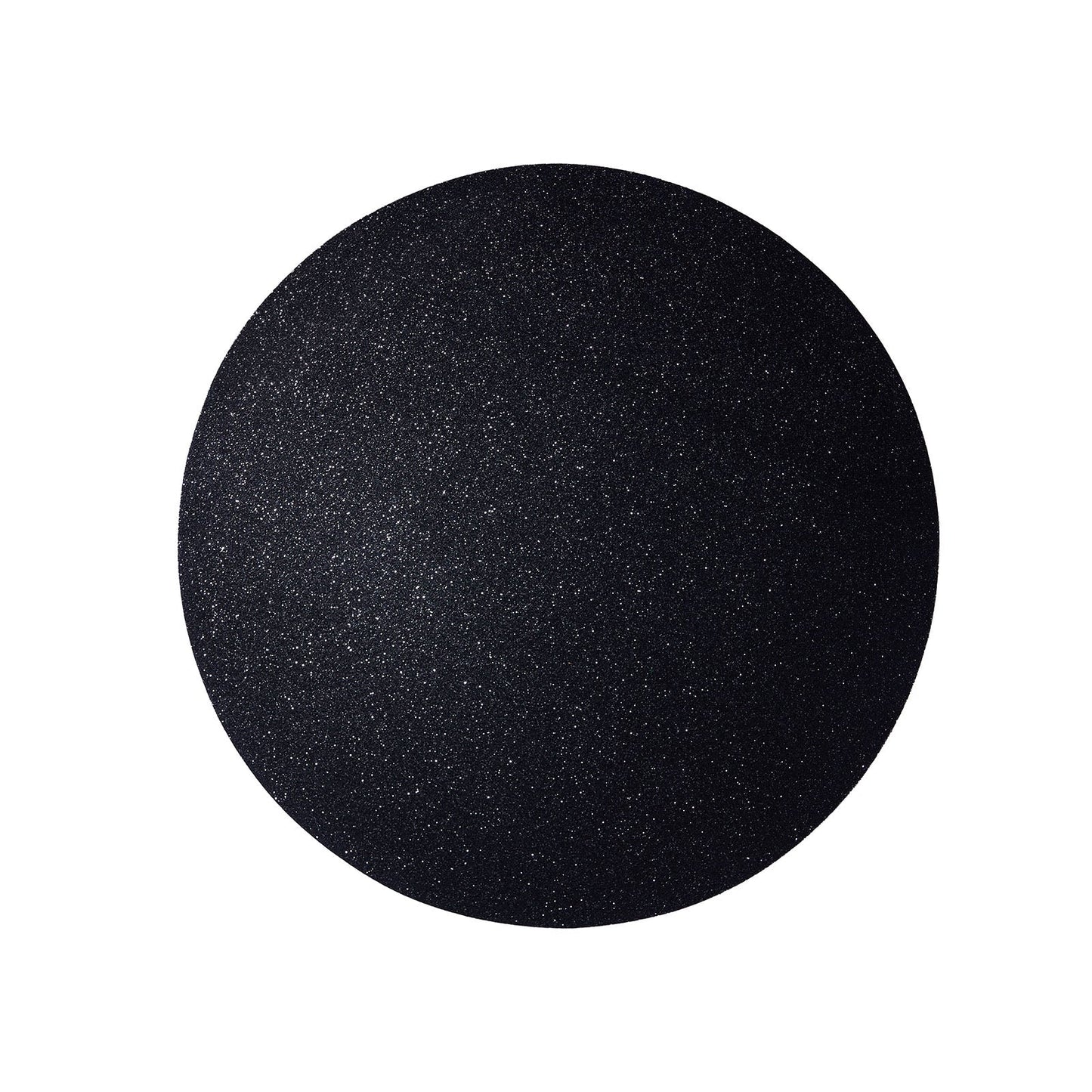 Black Round Placemats with Glitter Non Slip Table Mat 6 Pack#whtbkgd