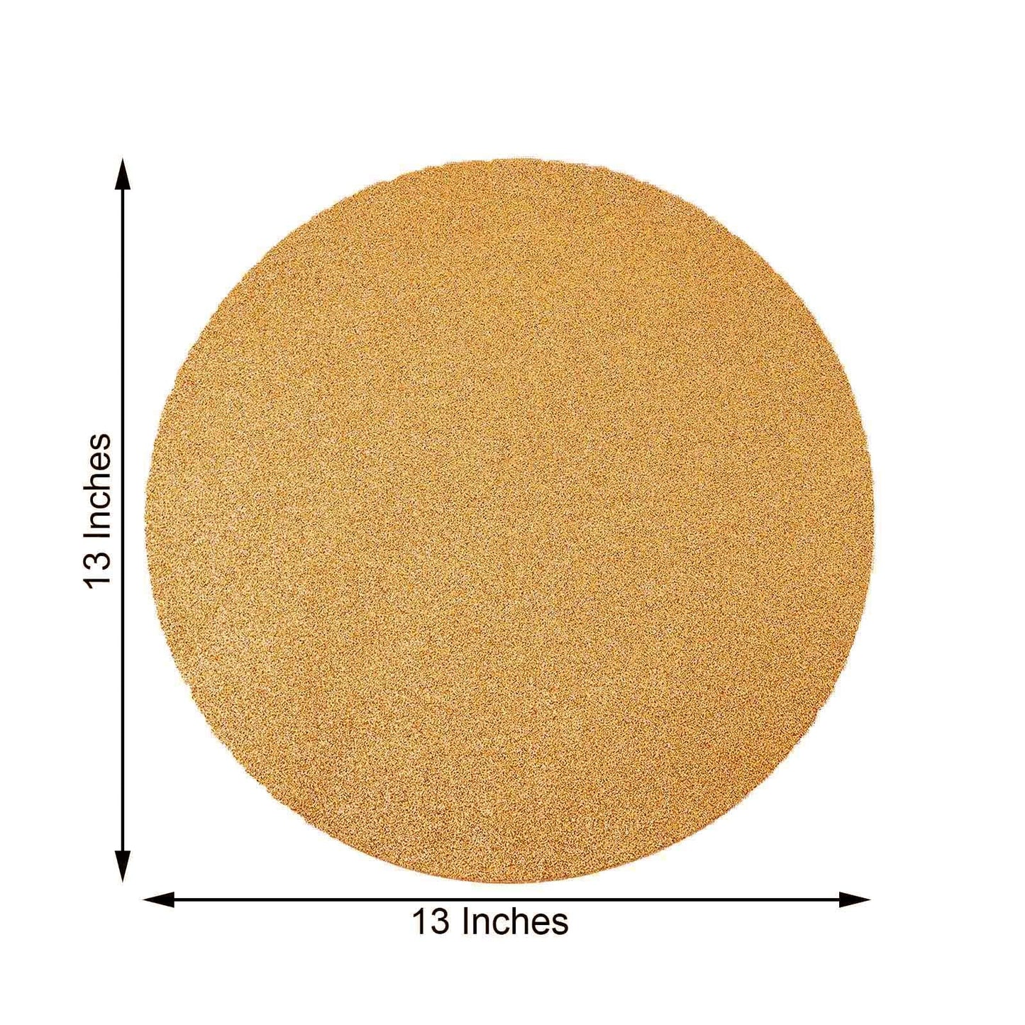 6 Pack Champagne Round Non Slip Glitter Decorative Placemats 