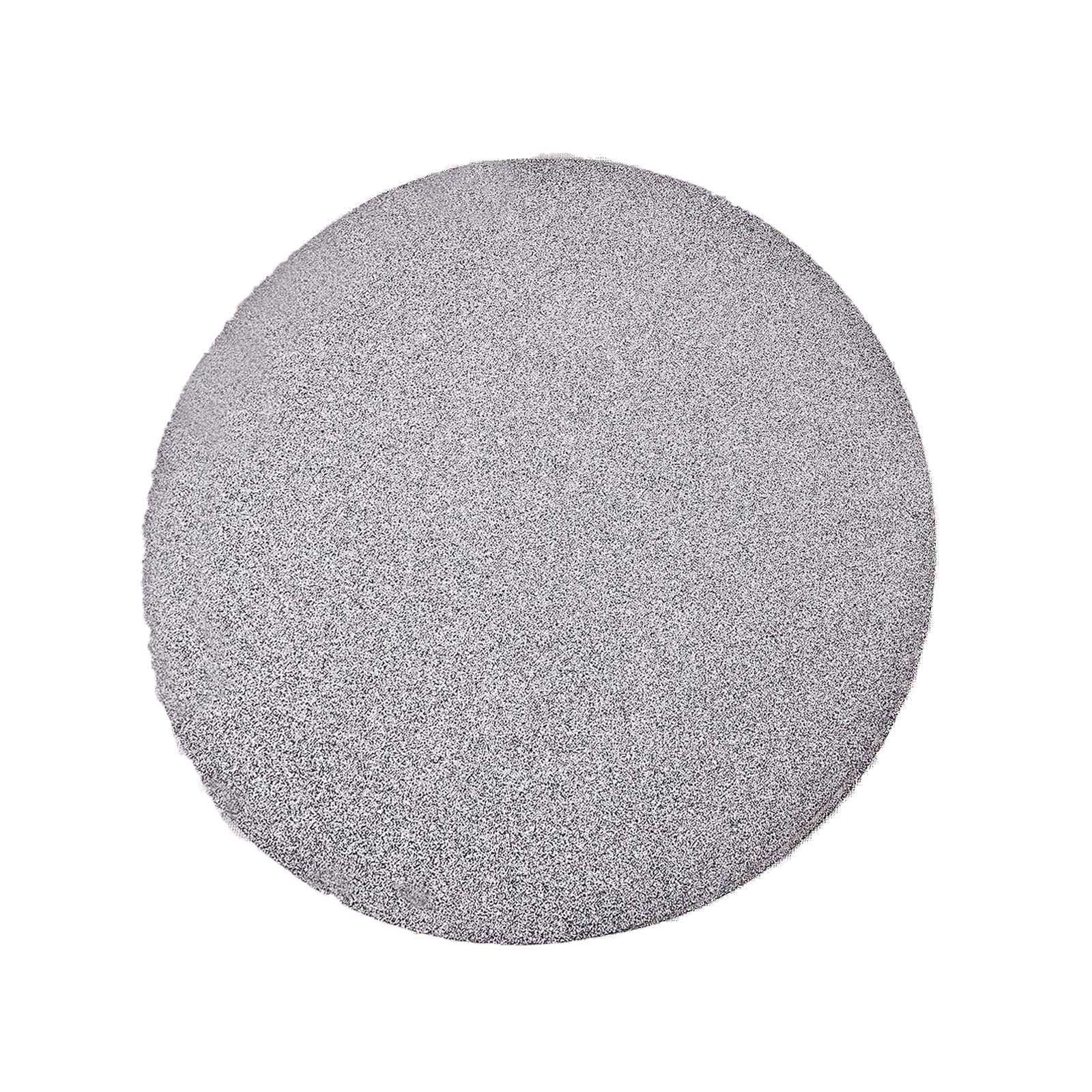 6 Pack Silver Glitter Round Placemats with Non Slip Sparkle#whtbkgd