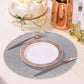 6 Pack Decorative Silver Glitter Round Placemats Non Slip