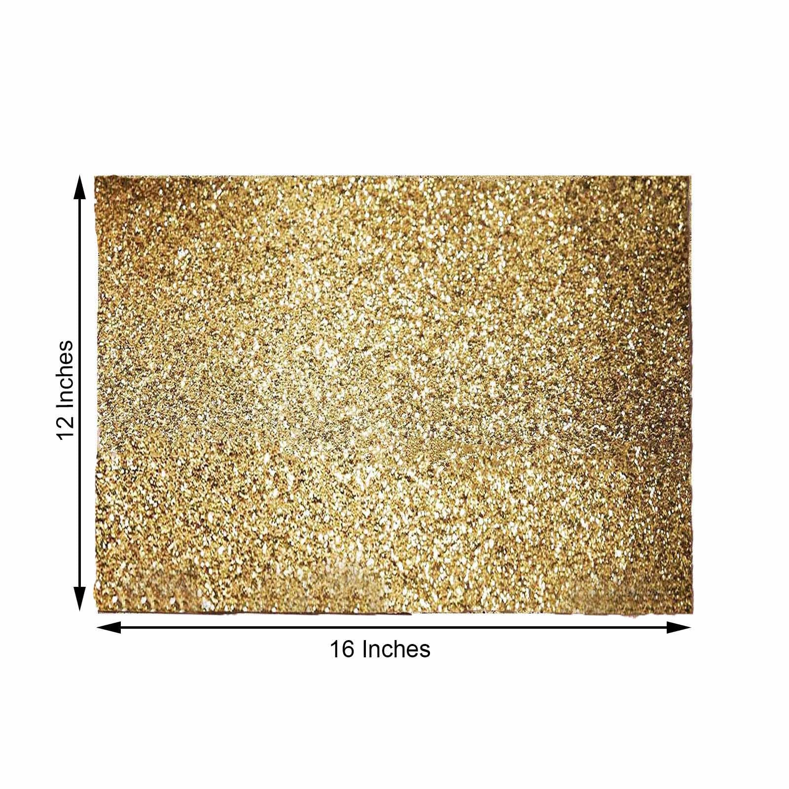 6 Pack Rectangle Placemats Champagne Sparkle Non Slip Glitter