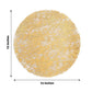 13" metallic gold foil mesh disposable table placemat, round shiny dining mat.