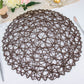 6 Pack | 15" Dark Brown Woven Fiber Disposable Placemats, Round Table Mats