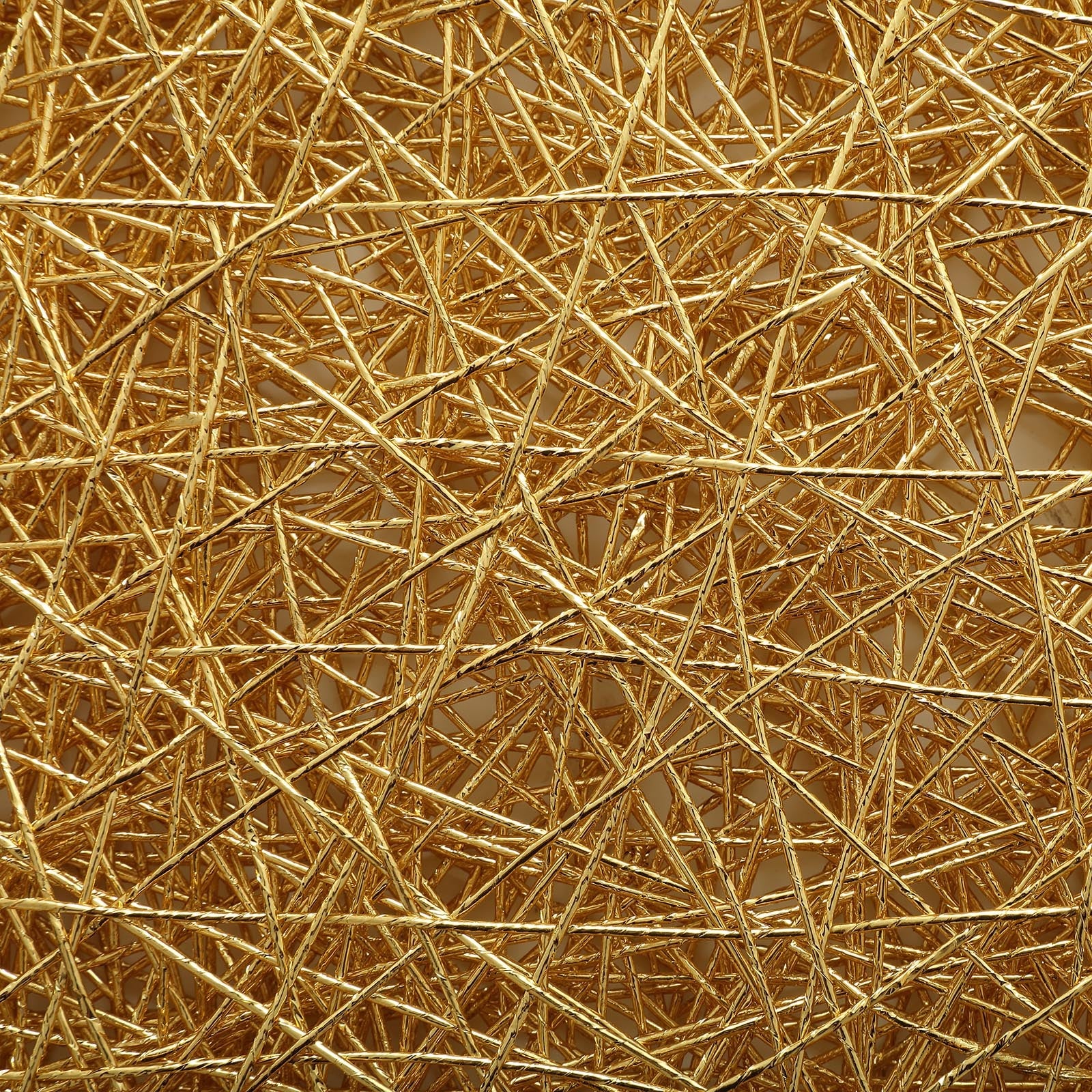15" gold metallic string woven disposable placemats, round table mats.