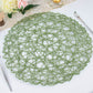 6 Pack | 15" Olive Green Woven Fiber Disposable Placemats, Round Table Mats