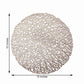 Champagne metallic round placemat, 15 inches, woven non-slip design.