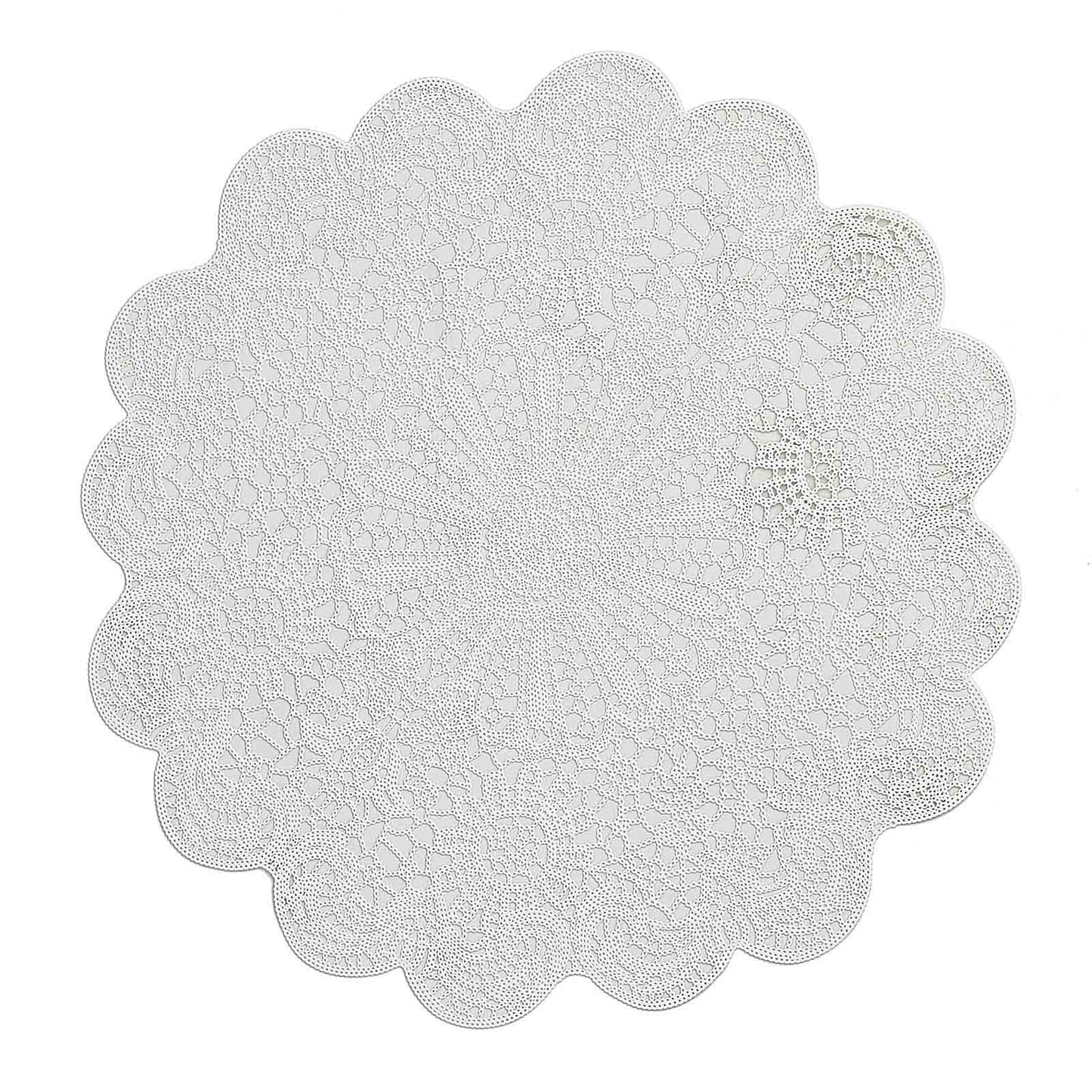 6 Pack Non Slip Surface 15 Inch Vintage Floral Lace Design White Vinyl Placemats#whtbkgd