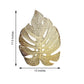 Gold monstera leaf vinyl placemat, non-slip, 18 inches, pack of 6.