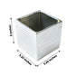 2 Pack Silver Brushed Ceramic Square Flower Pots 5 Inch