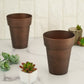 Rustic brown medium flower plant pots, set of 2, perfect for indoor decor.