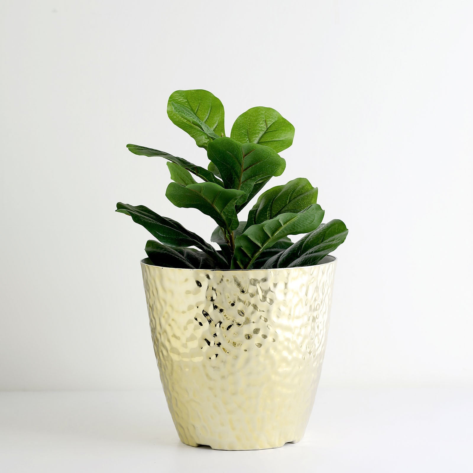 plant pot 11 inch 11" Gold Hammered Design Large Indoor Flower Plant Pot, Decorative Greenery Planter