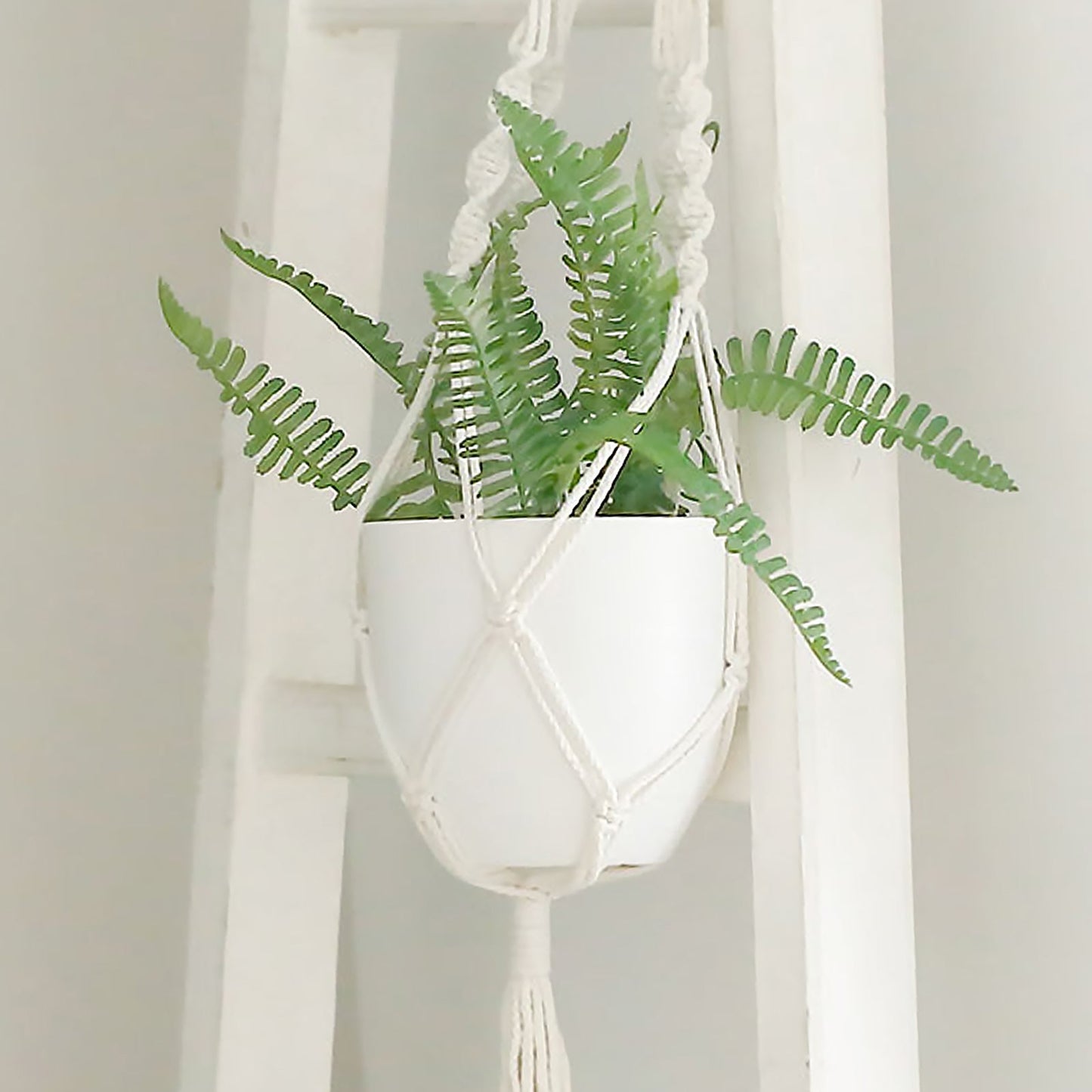 2 Pack | White 5.5" Plastic Planter Pots, Indoor Plant Pot For Hanging Macrame Planter Holder