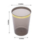 25 Pack | 10oz Crystal Black Gold Rimmed Plastic Party Cups
