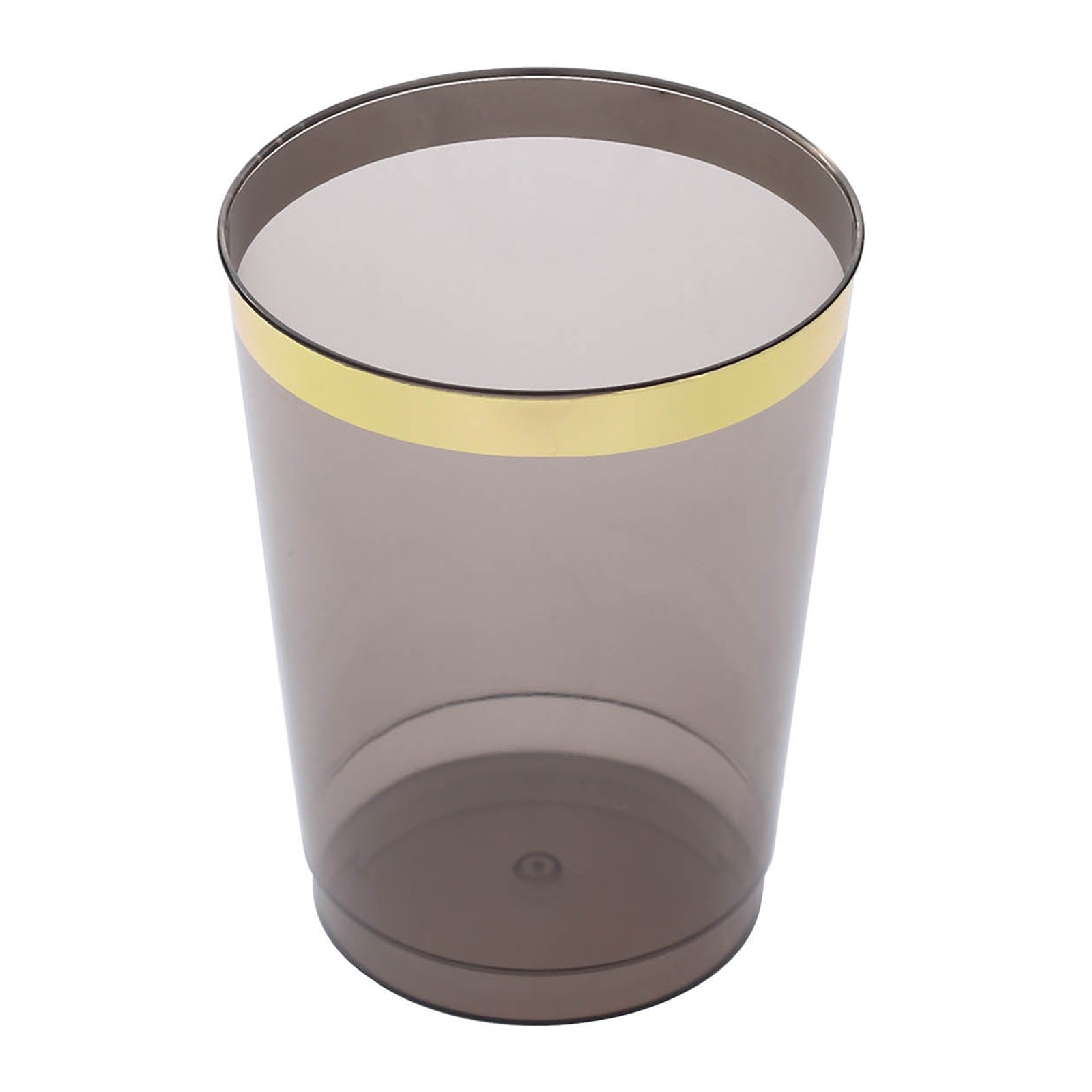 25 Pack | 10oz Crystal Black Gold Rimmed Plastic Party Cups#whtbkgd
