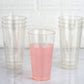 12 Clear Plastic Cups With Gold Glitter Disposable 17 OZ