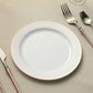 10 Pack | 8inch Très Chic Rose Gold Rim White Plastic Dessert Appetizer Plates, Salad Plates