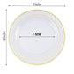 10 Pack | 10inch Très Chic Gold Rim Clear Plastic Dinner Plates, Disposable Party Plates