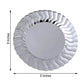 12 Pack - 9inch Flared Rim Silver Plastic Disposable Dinner Plates - Round