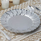 12 Pack | 9" Flared Rim Silver Plastic Dinner Plates, Round Disposable Party Plates