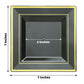 10 Pack of 7 Inch Gold Trim Square Black Plastic Dessert Plates 