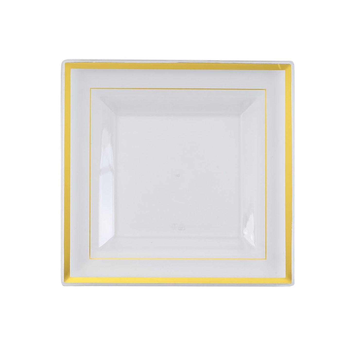 Disposable Plastic Salad Plates, Square Dessert Plates, Heavy Duty Plastic Plates