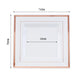 10 Pack - 7inch Rose Gold Trim White Square Plastic Salad Dessert Plates