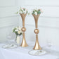 27 Inch Reversible Gold Plastic Crystal Trumpet Vases 2 Pack