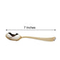 7" metallic gold heavy duty plastic spoon, perfect for parties and events.