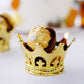 12 Pack | Gold Fillable Mini Crown Party Favor Candy Treat Containers - 3"