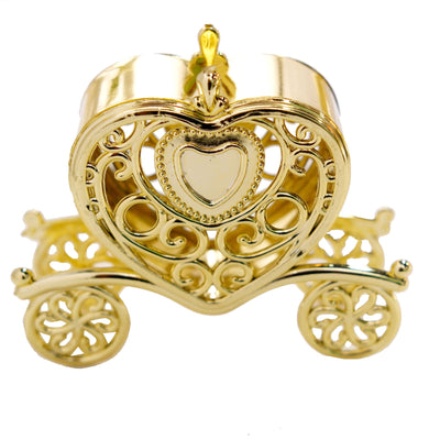 Enchanting Design of Gold Heart Carriage Boxes