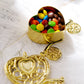 Gold 4 Inch Heart Carriage Gift Container Party Favor Treat Boxes 12 Pack 