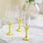 12 Pack | Gold Stem Clear Mini Champagne Flute Glass Party/Gift Favors - 4" Plastic
