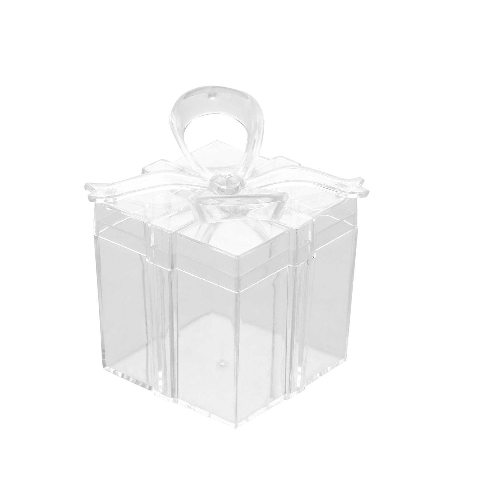 Clear 3 Inch Mini Crown Fillable Favor Gift Box Candy Party Container in Pack of 12#whtbkgd