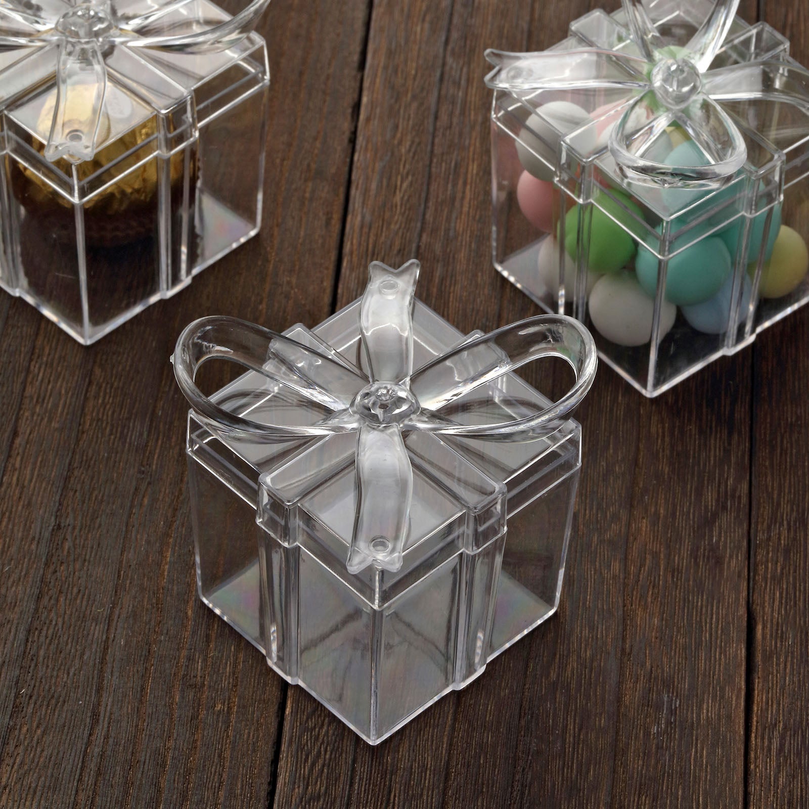 3 Inch Clear Fillable Favor Gift Box Candy Treat Containers in Mini Crown Style Pack of 12