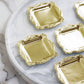12 Pack | Gold Square Baroque Mini Party Favor Candy Tray Treat Gift Display Serving Plate - 3"x3"