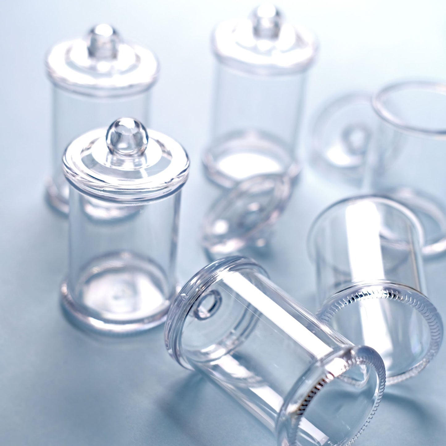 Clear plastic candy jars with lids, 3.5 inches, set of 12.
