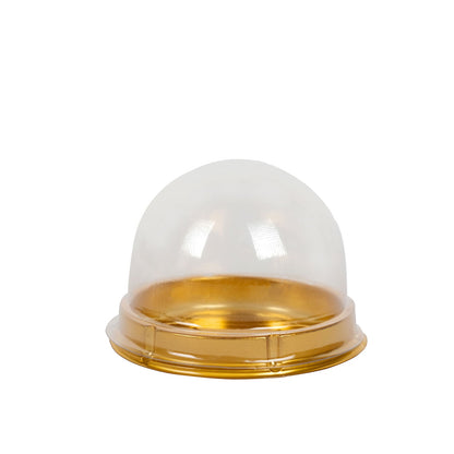 Mini Plastic Cupcake Containers 50 Clear And Gold 3 Inch Round Dome