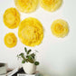 6 Multi Size Pack | Carnation Yellow Dual Tone 3D Wall Flowers Giant Tissue Paper Flowers - 12",16",20"