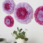 Lavender lilac giant paper flowers for wedding backdrops.