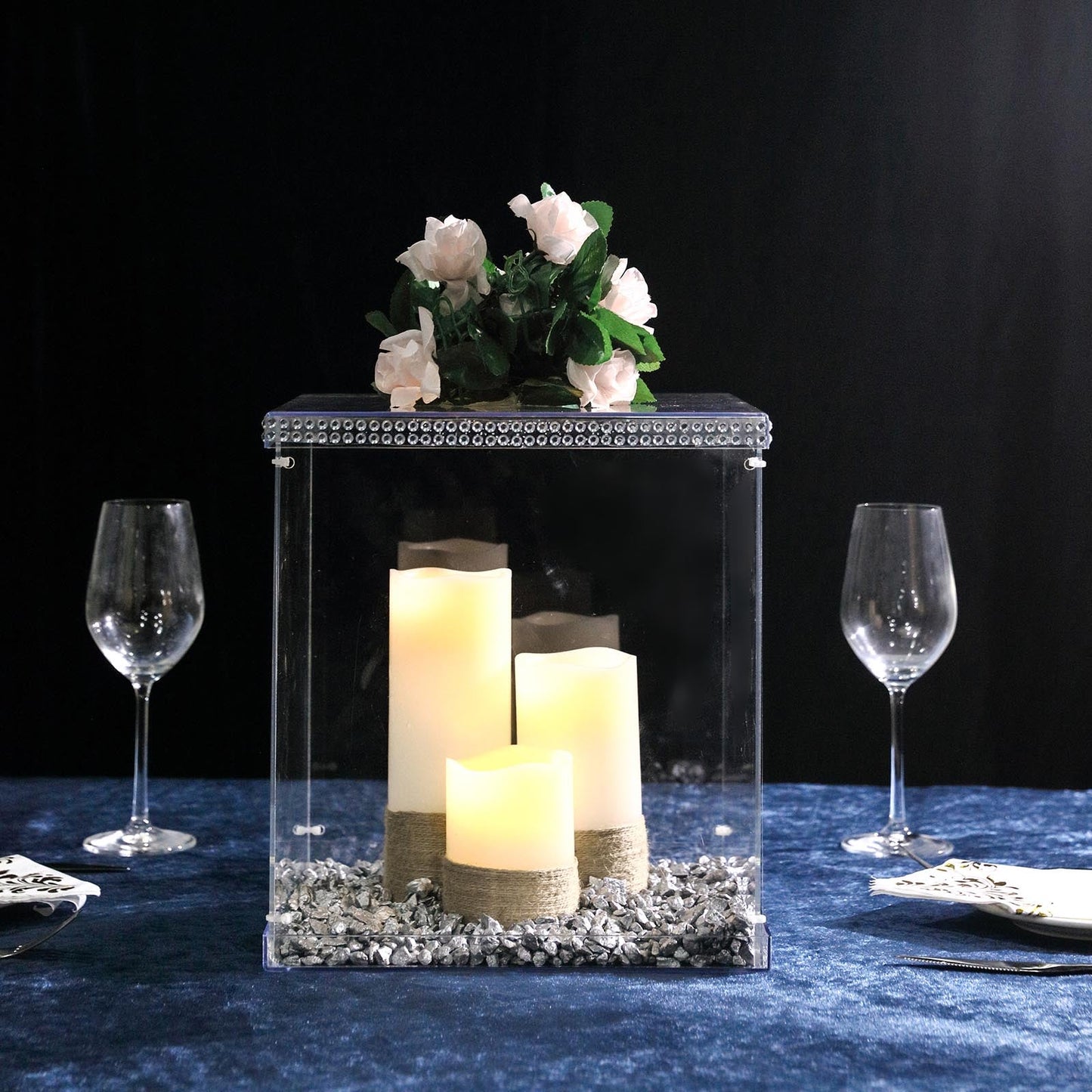 12" Clear Acrylic Pedestal Risers - Transparent Acrylic Display Boxes with Interchangeable Lid and Base