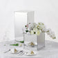 12" Silver Mirror Finish Acrylic Pedestal Risers - Display Boxes with Interchangeable Lid and Base