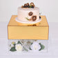 Gold Acrylic 14 Inch x 14 Inch Pedestal Riser Mirror Finish Cake Stand Display Box with Hollow Bottom 