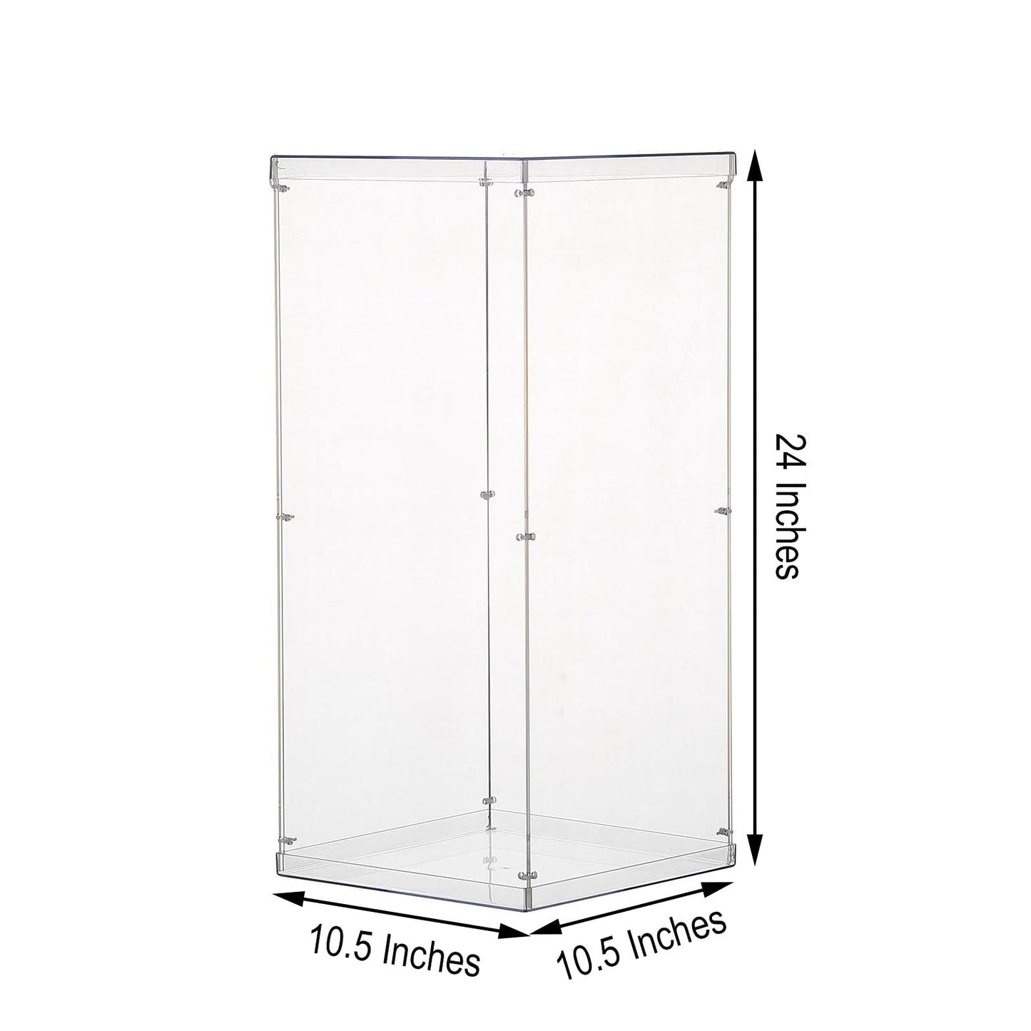 Clear 24 Inch Acrylic Transparent Pedestal Risers Display Boxes with Interchangeable Lid and Base