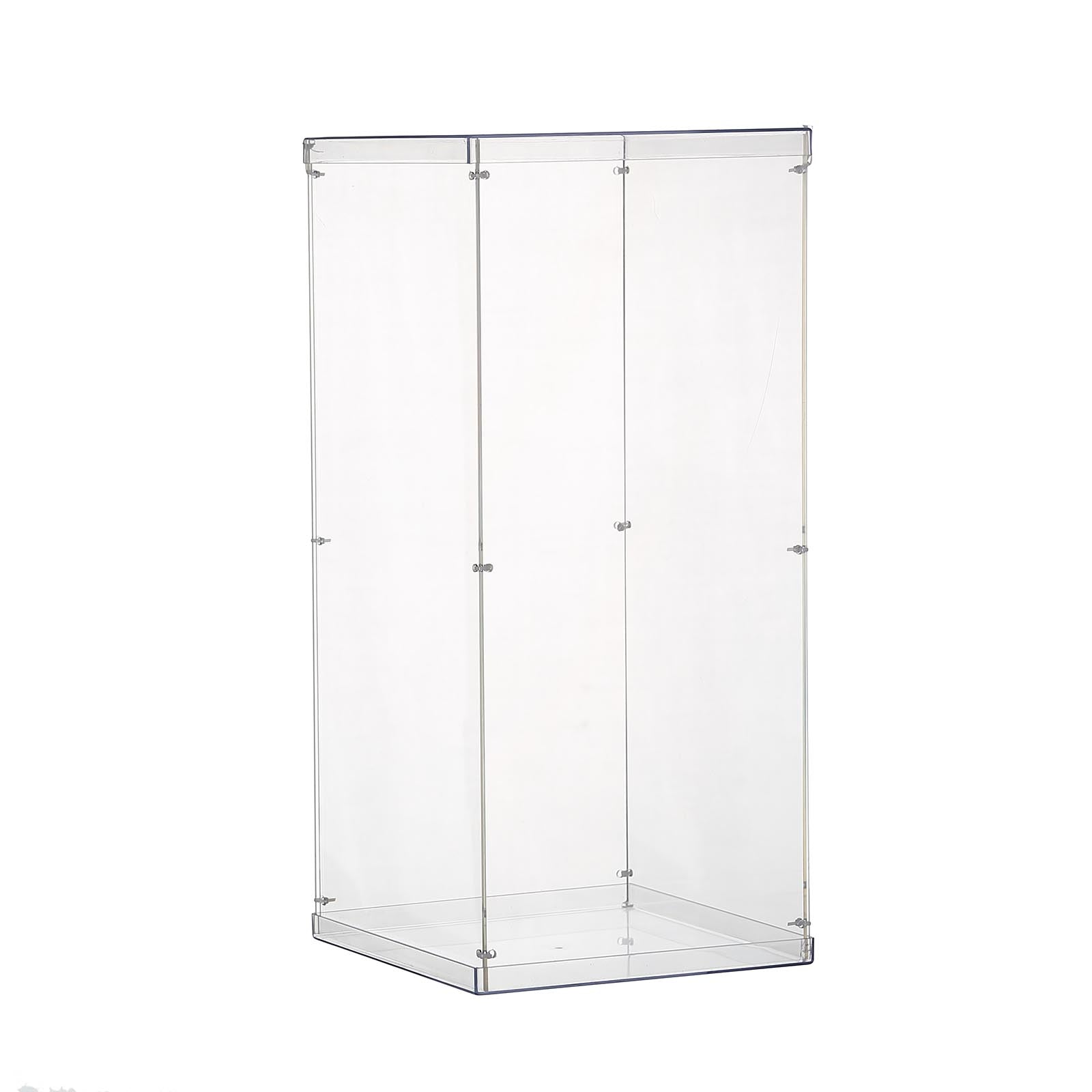 Clear Pedestal Transparent Acrylic 24 Inch Risers Display Boxes with Interchangeable Lid and Base#whtbkgd 