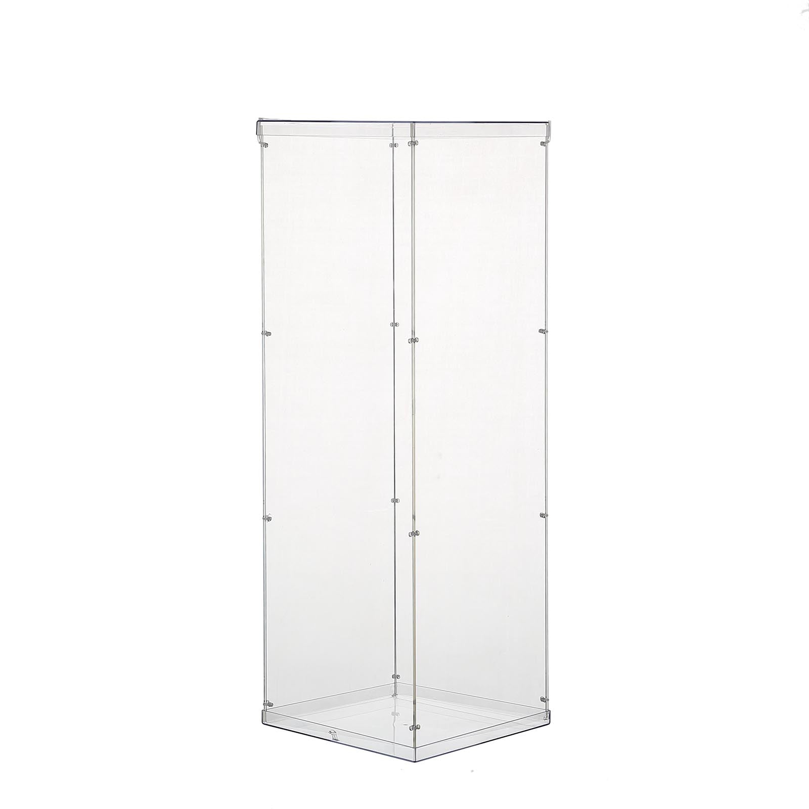 32 Inch Clear Pedestal Transparent Acrylic Risers Display Boxes with Interchangeable Lid and Base#whtbkgd 