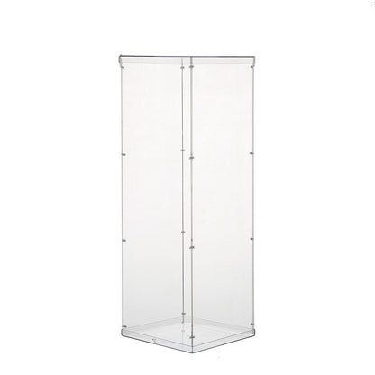 32 Inch Clear Pedestal Transparent Acrylic Risers Display Boxes with Interchangeable Lid and Base#whtbkgd 