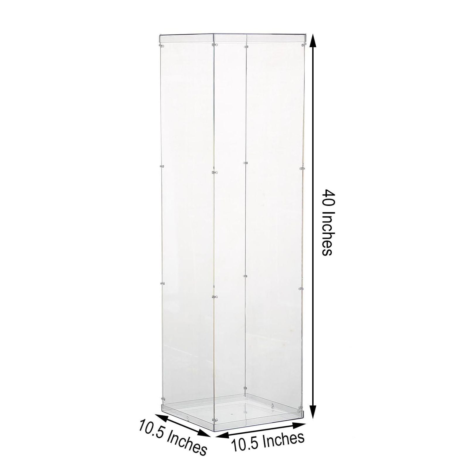 Clear 40 Inch Floor Standing Acrylic Transparent Pedestal Risers Display Boxes with Interchangeable Lid and Base