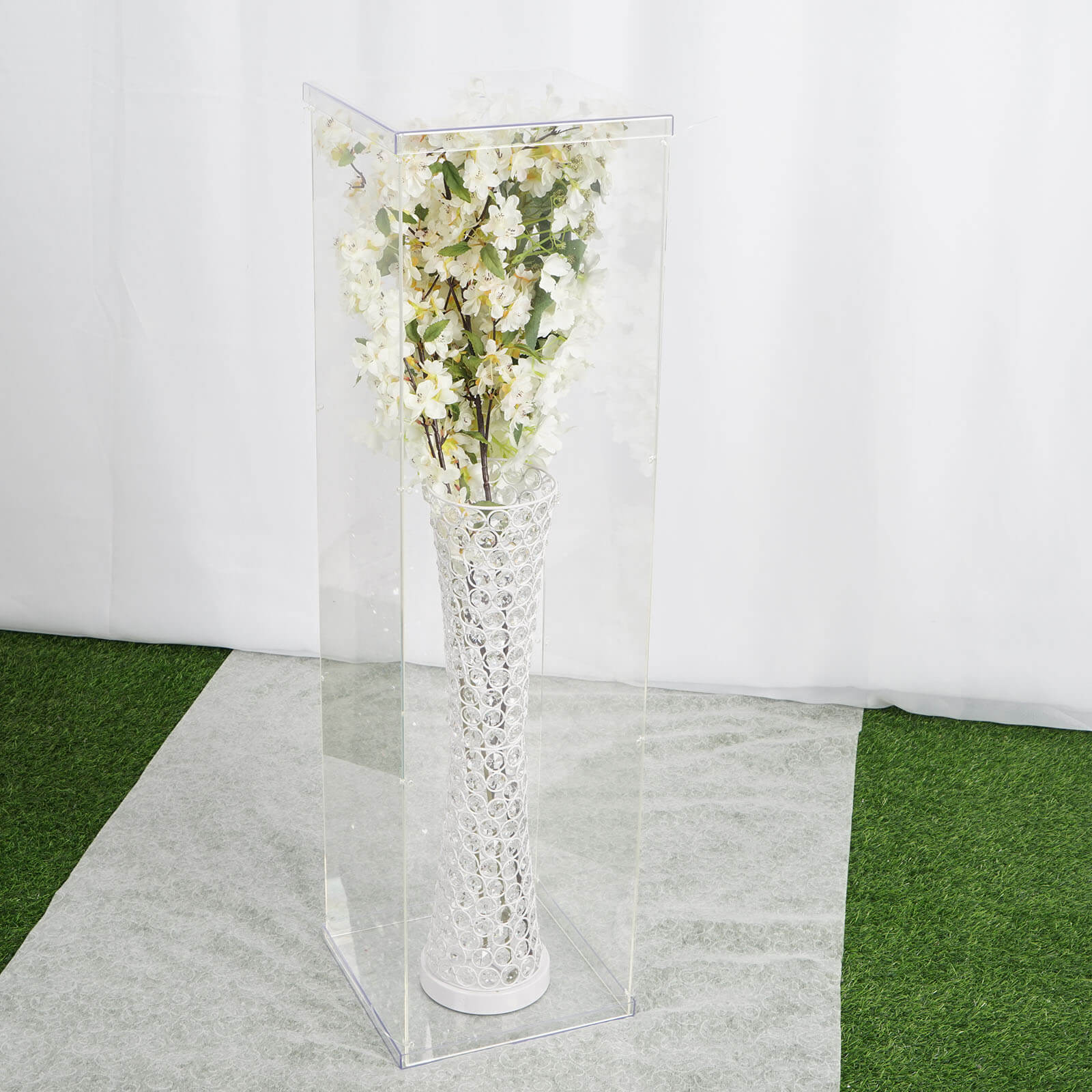 40 Inch Clear Floor Standing Acrylic Display Boxes with Interchangeable Lid and Base
