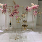 Clear acrylic pedestal risers with interchangeable lids and bases.