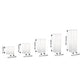Clear acrylic pedestal risers set of 5 in various heights.